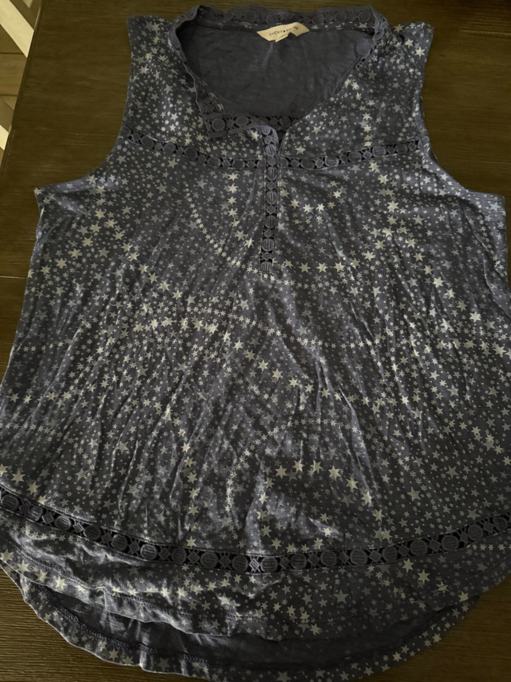 Lucky Brand Gray Star Print Sleeveless Tunic NWOT Size Medium